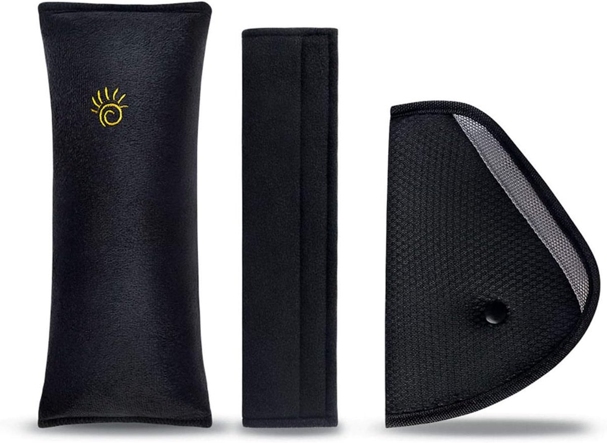 SnelShoppen - Auto Veiligheidsgordel Kussen met Gordel Versteller voor Kinderen en Volwassenen, 3 Stuks Set, Comfortabel en Multifunctioneel, Ideaal v