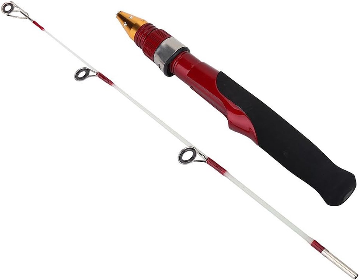 SnelShoppen - Mini Vistrap, 50cm Lichtgewicht 2-Delige Winter IJsvistrap voor Garnalen, Vouwbare Telescoop Vistrap met IJs Garnalen Tas