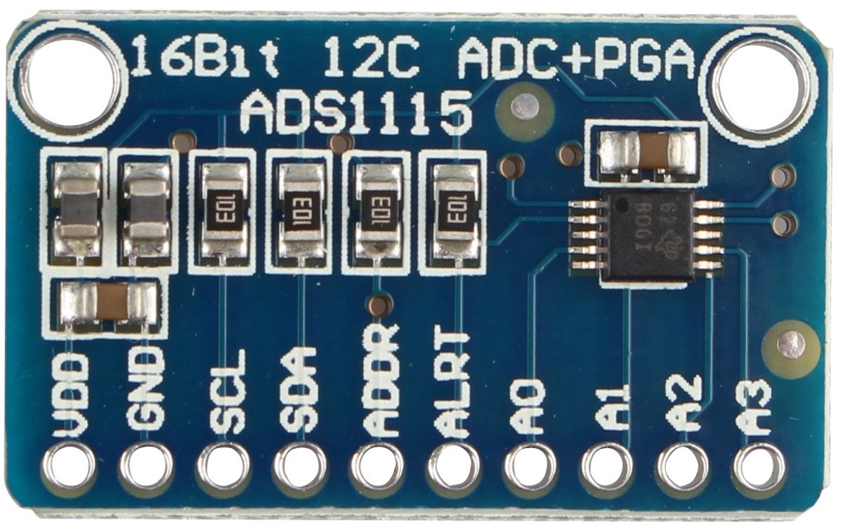 SnelShoppen - ADS1115 Module 4 Kanalen met Programmeerbare Versterker, 16-Bit, I2C, Ideaal voor Sensoren en Meettoepassingen