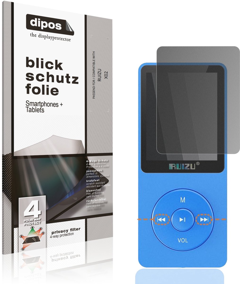 dipos – Matte Privacy Screenprotector geschikt voor RUIZU X02 | Anti-Spy Beschermfolie