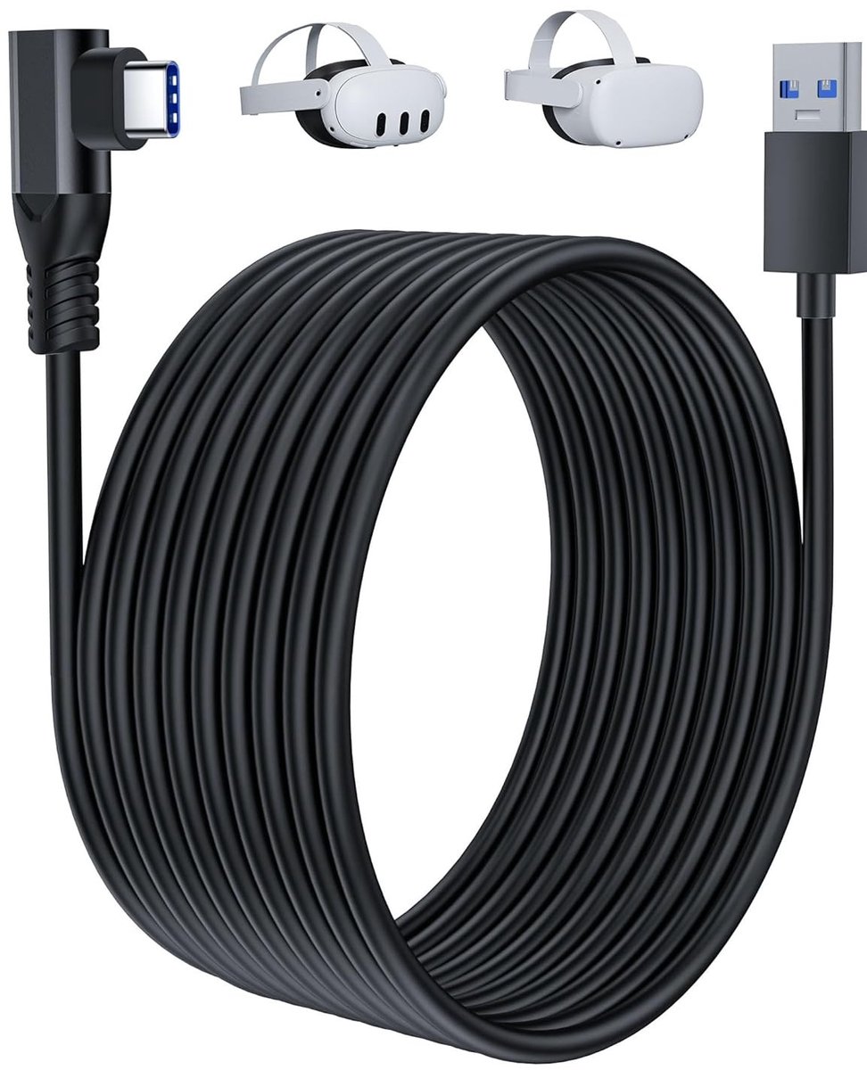 5M Link Kabel voor Samsung Galaxy VR, Meta, Oculus Quest 3/2/Pro en PICO 4 | USB 3.0 naar USB C, Hoge Snelheid Gegevensoverdracht voor Virtual Reality Headset en Gaming PC