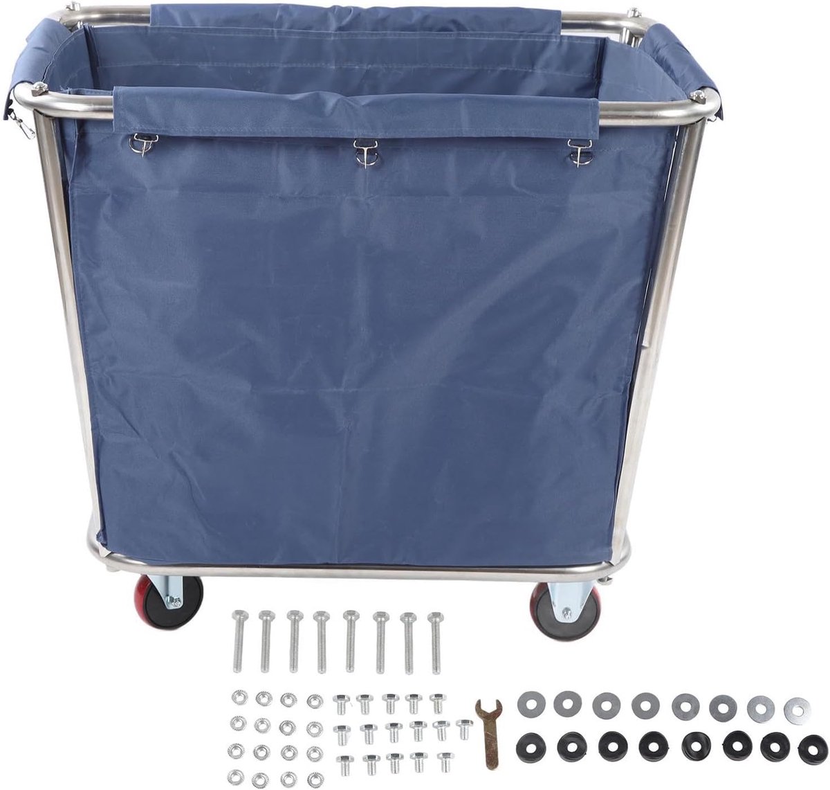 SnelShoppen - Professionele Waswagen - Industriële Rolmand - Robuuste RVS Wasmand - 350 Liter Inhoud - Slijtvast - Voor Hotel, Zorginstelling en Thuis