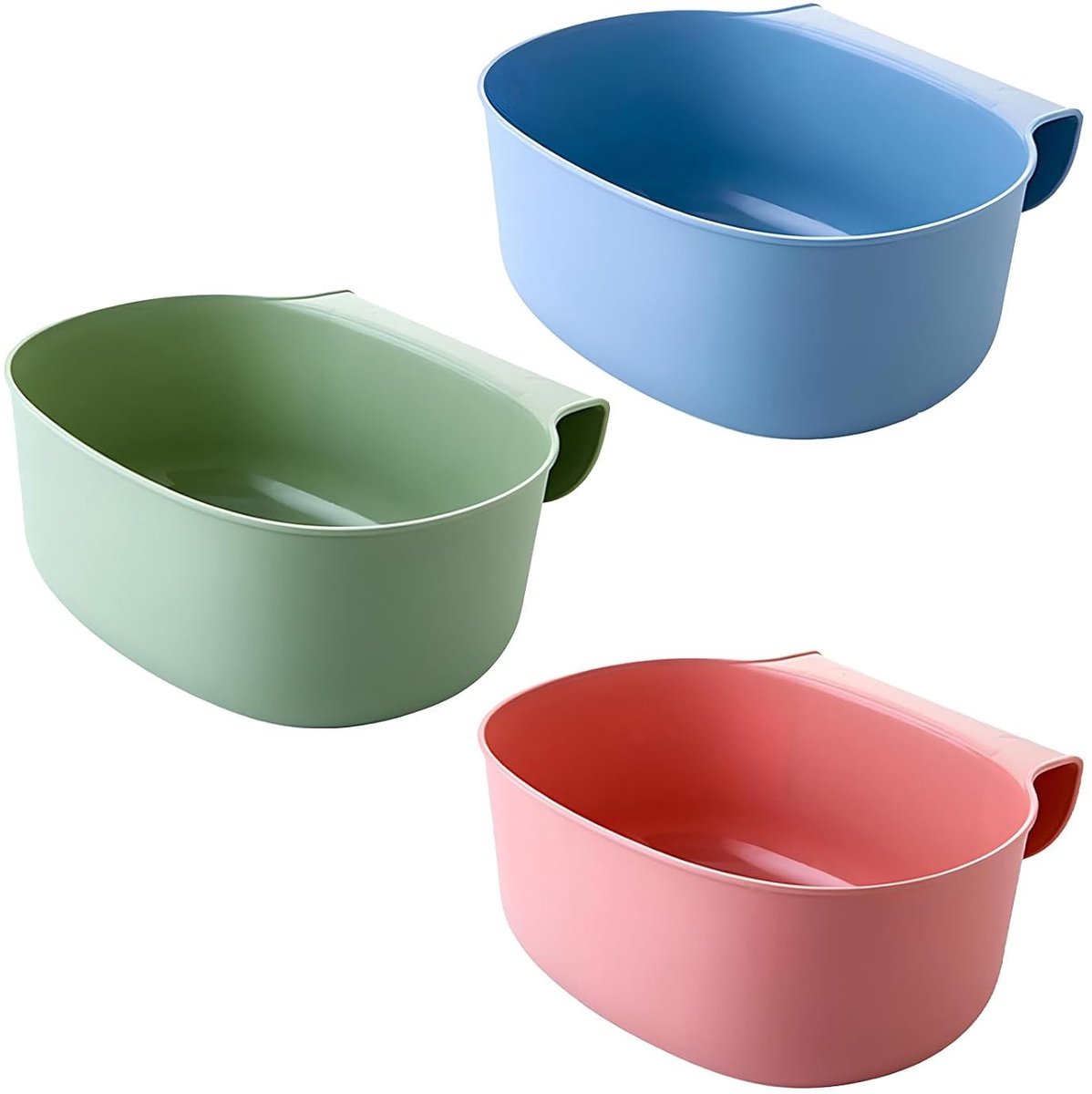 Luiertafel-organizer met 3 opbergmogelijkheden, ideaal voor badkamer, kantoor en praktijk, met schuifladen en afvalbak in groen, blauw en roze