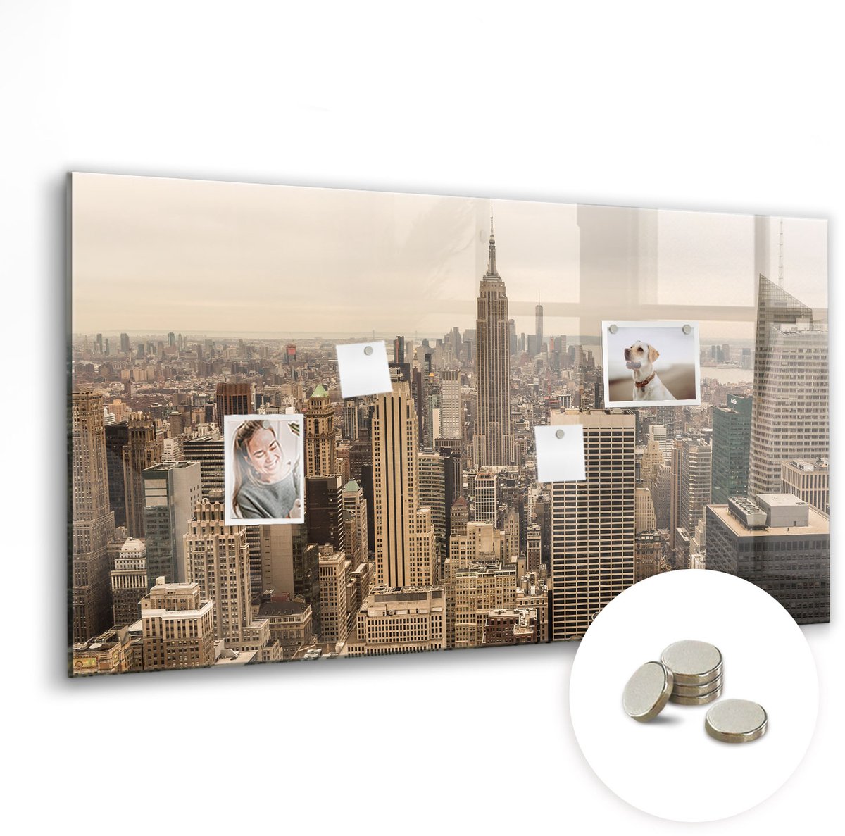 Coloray Glazen Magneetbord - Magnetisch Bord Koffiemachines - 120x60 cm - Bruin Magneetbord - Magnetic Board - Keuken Decoratie