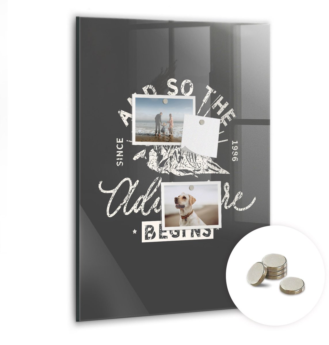 Coloray Glazen Magneetbord - Magnetisch Bord Chocolademelk - 40x60 cm - Grijs Magneetbord - Magnetic Board - Magneetbord Design
