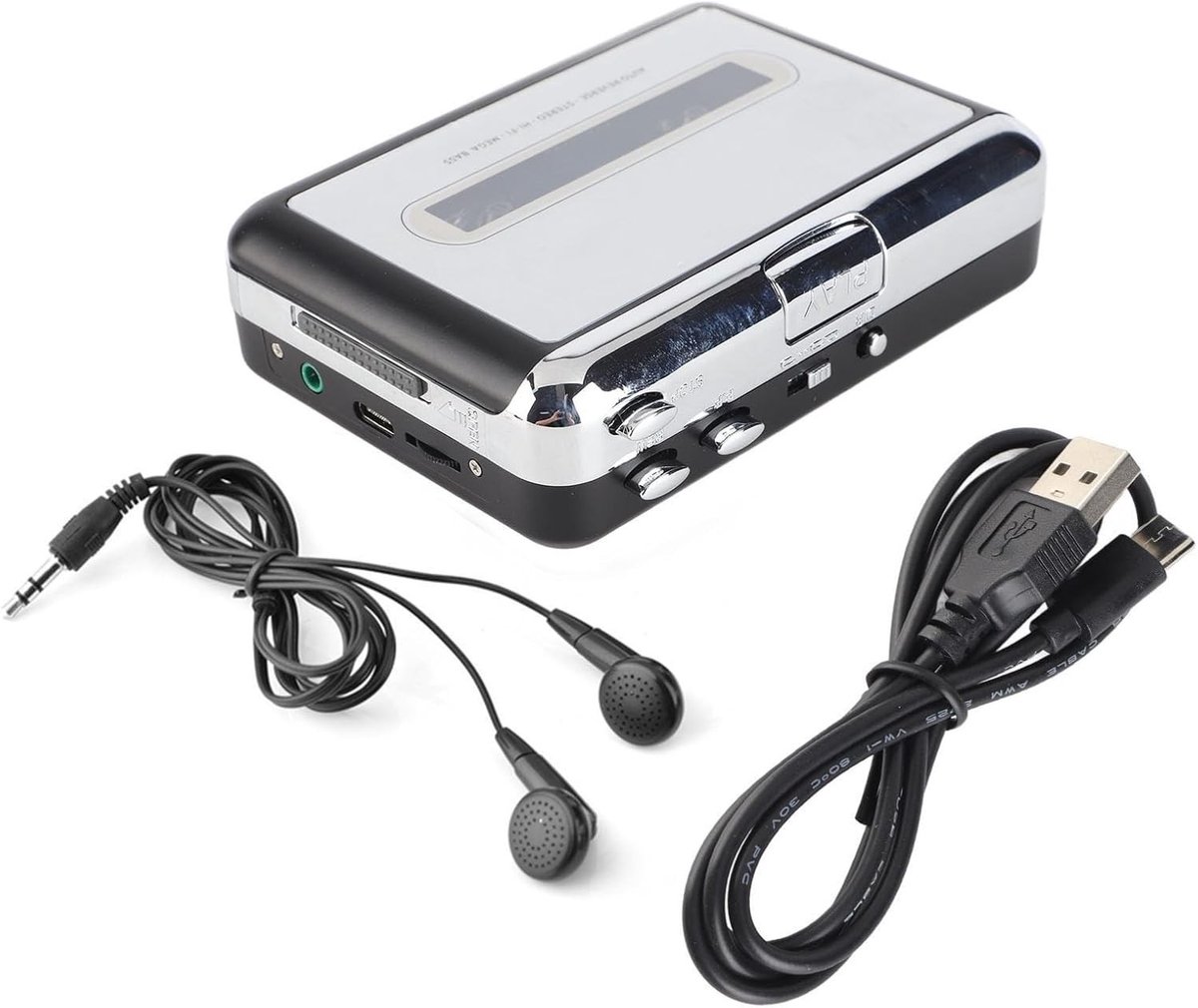 Cassette Speler en Converter naar MP3, USB naar PC, Audio Opname en Muziekweergave met Hoofdtelefoon
