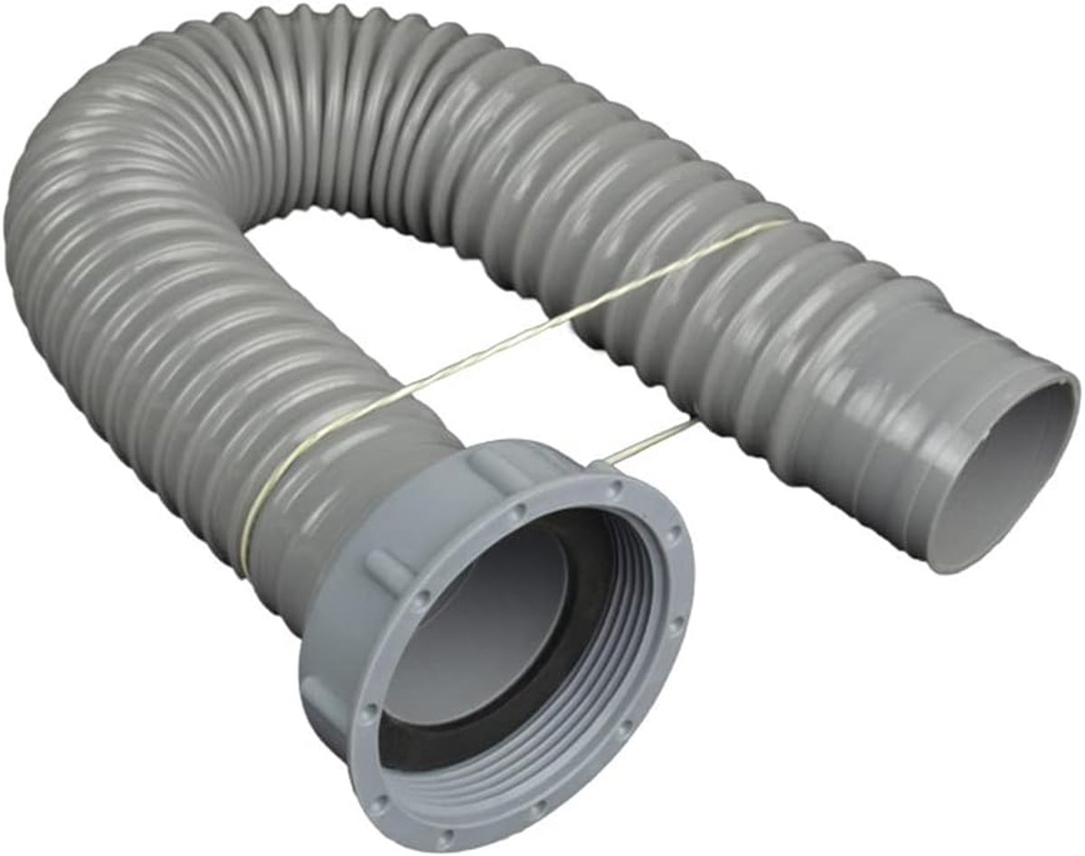 SnelShoppen - Flexibele Afvoerpijp Waterpijp voor Bad Sink Afvoerbuiskoppeling met 58mm Buitendiameter, Eenvoudige Installatie, Inclusief Rubber Ringe