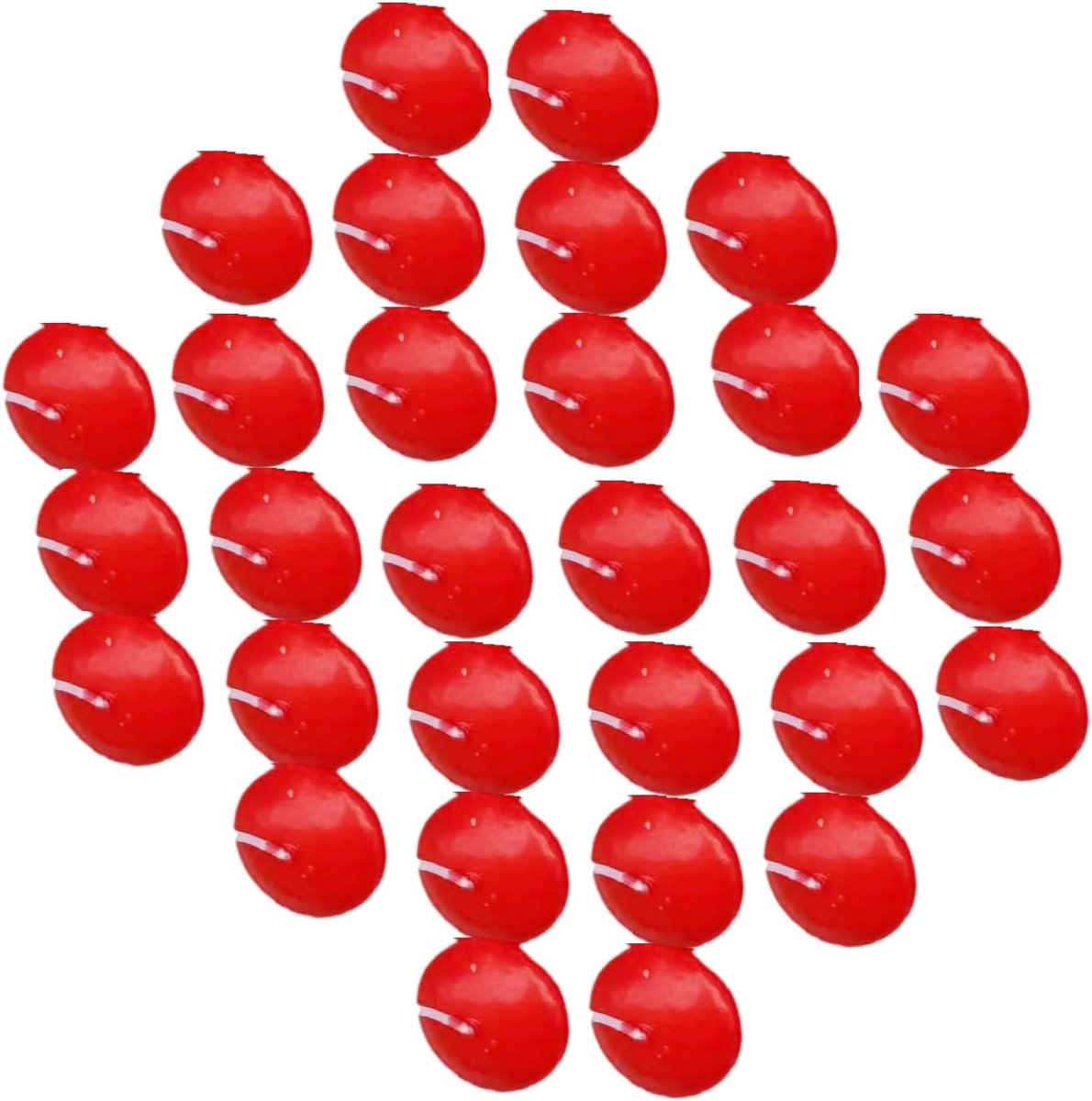 SnelShoppen - 30 Stuks Drijvende Kaarsen, Premium Vlamvrije Theelichtjes voor Feest, Bruiloft, Badkuip, Zwembad, Rood, Waterproof en Geurvrij