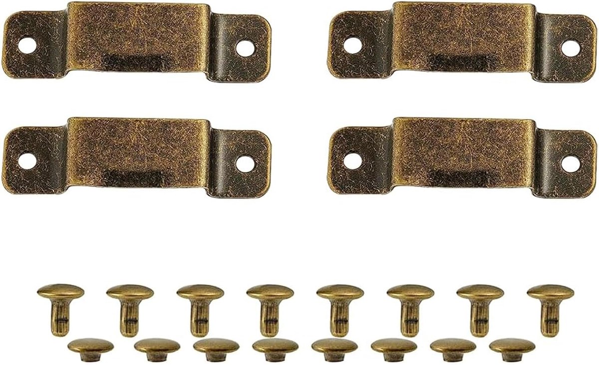 SnelShoppen - Tape Measure Holder Clips - Universele Tape Meter Houder voor Broekriem - 4 Stuks Metaal met Bronzen Rits - Perfecte Gereedschap Hanger
