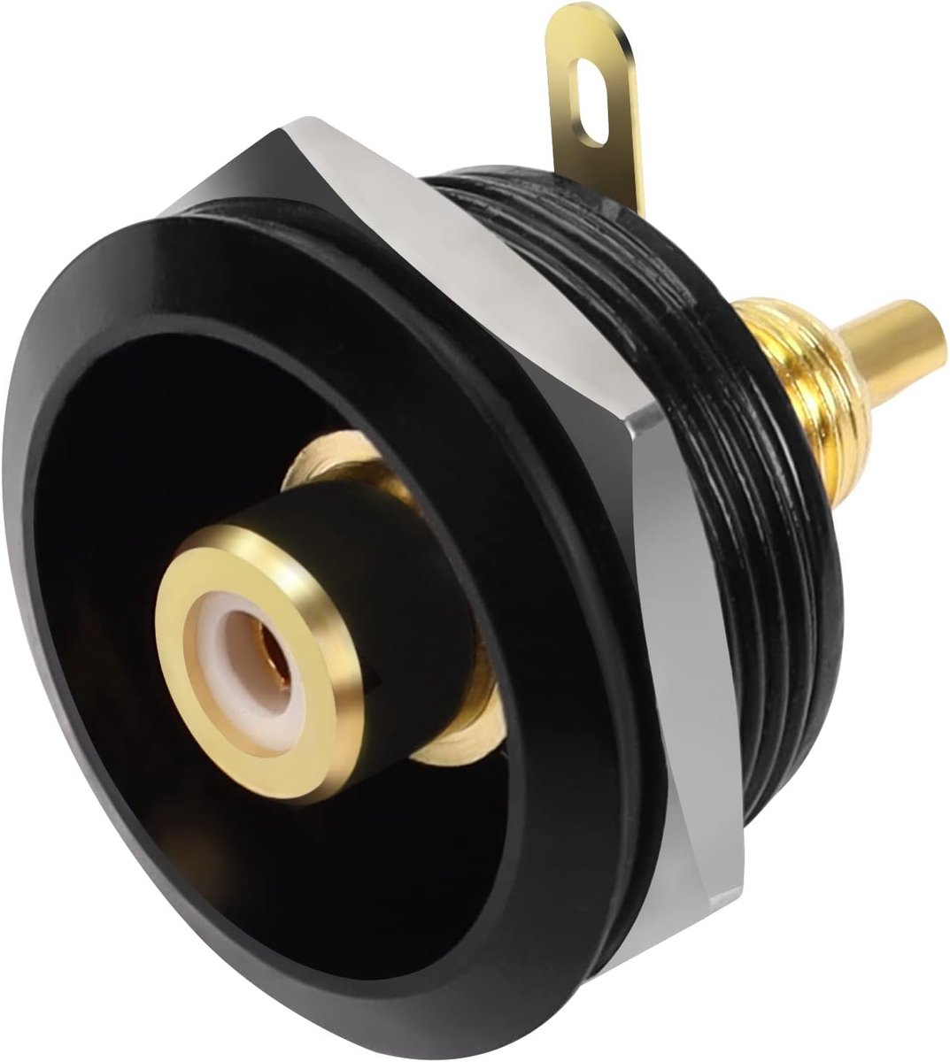 SnelShoppen - RCA Flush-Mounted Adapter, Draadloze Vrouwelijke Verbinding, Clamp Mount Connector voor TV, Luidspreker, Versterker S/PDIF, Wit