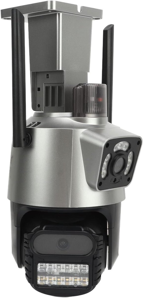 SnelShoppen - 4MP Beveiligingscamera met Dubbel Scherm Buiten 360 Graden PTZ Bewegingsdetectie, Nachtzicht, IP66 Waterdicht met 2-Weg en APP Besturing
