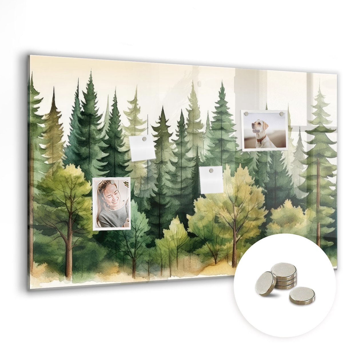 Coloray Glazen Magneetbord - Magnetisch Bord Zonsonderganglandschap - 90x60 cm - Groente Magneetbord - Magnetic Board - Woonkamer Decoratie