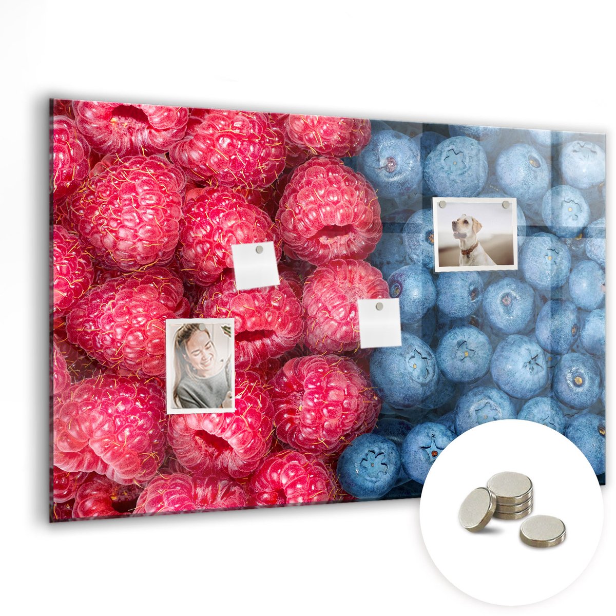 Coloray Glazen Magneetbord - Magnetisch Bord Groenten op het aanrecht - 90x60 cm - Veelkleurig Magneetbord - Magnetic Board - Keuken Decoratie