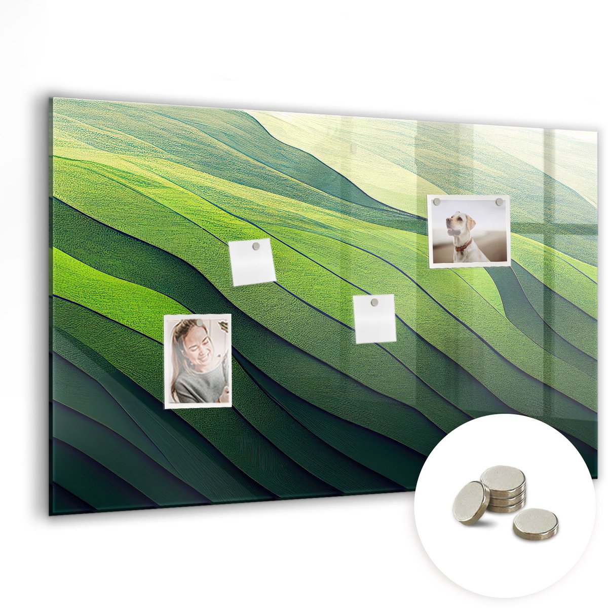 Coloray Glazen Magneetbord - Magnetisch Bord Cacao - 90x60 cm - Groente Magneetbord - Magnetic Board - Keuken Decoratie