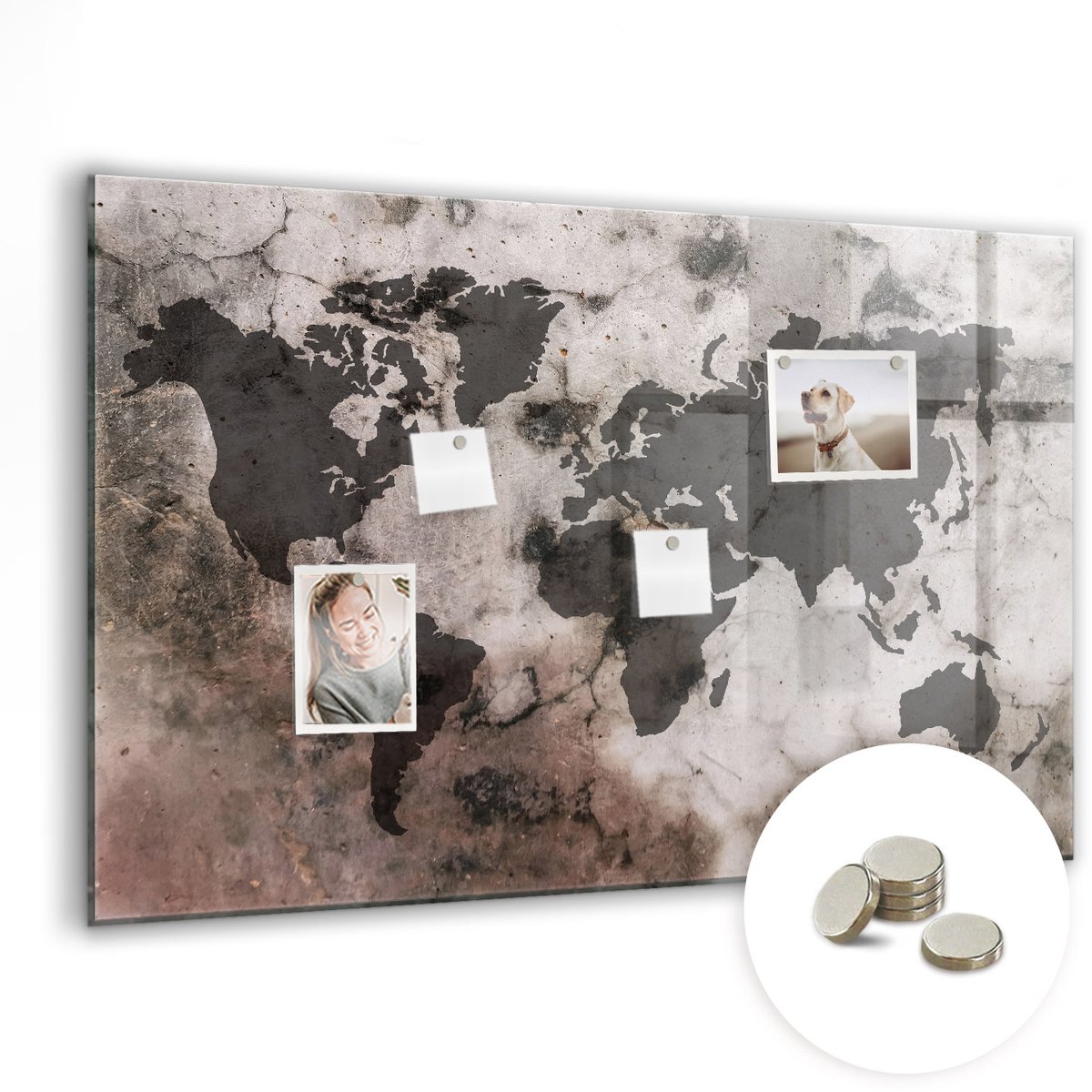 Coloray Glazen Magneetbord - Magnetisch Bord Zonsondergang op het strand - 90x60 cm - Grijs Magneetbord - Magnetic Board - Woonkamer Decoratie