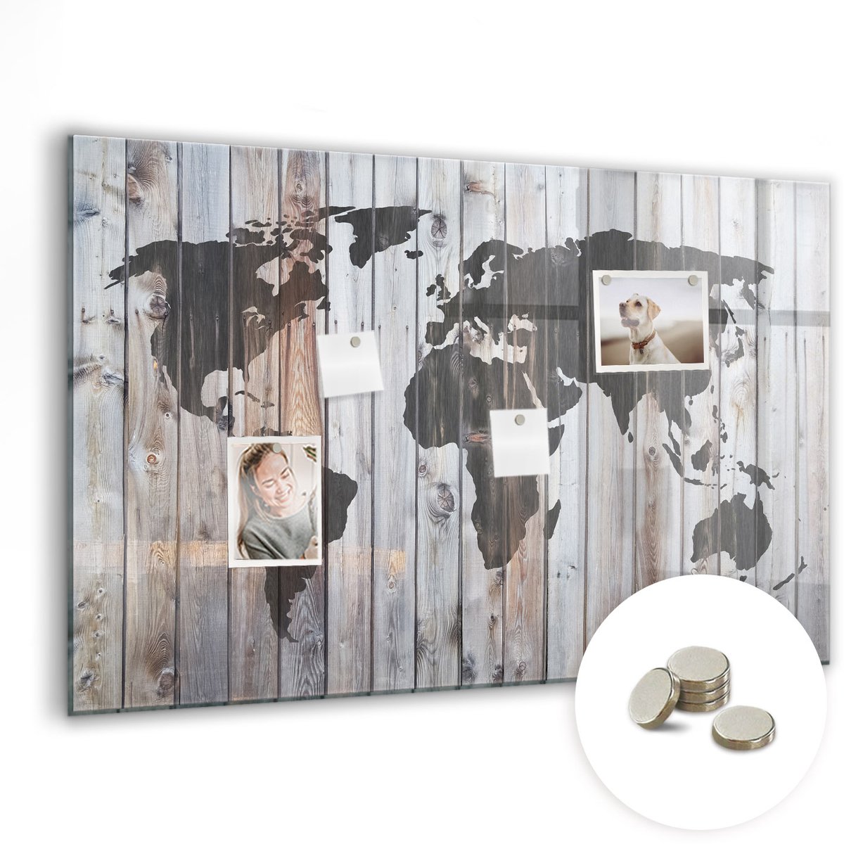 Coloray Glazen Magneetbord - Magnetisch Bord Rooster - 90x60 cm - Zwart-wit Magneetbord - Magnetic Board - Bureau Decoratie