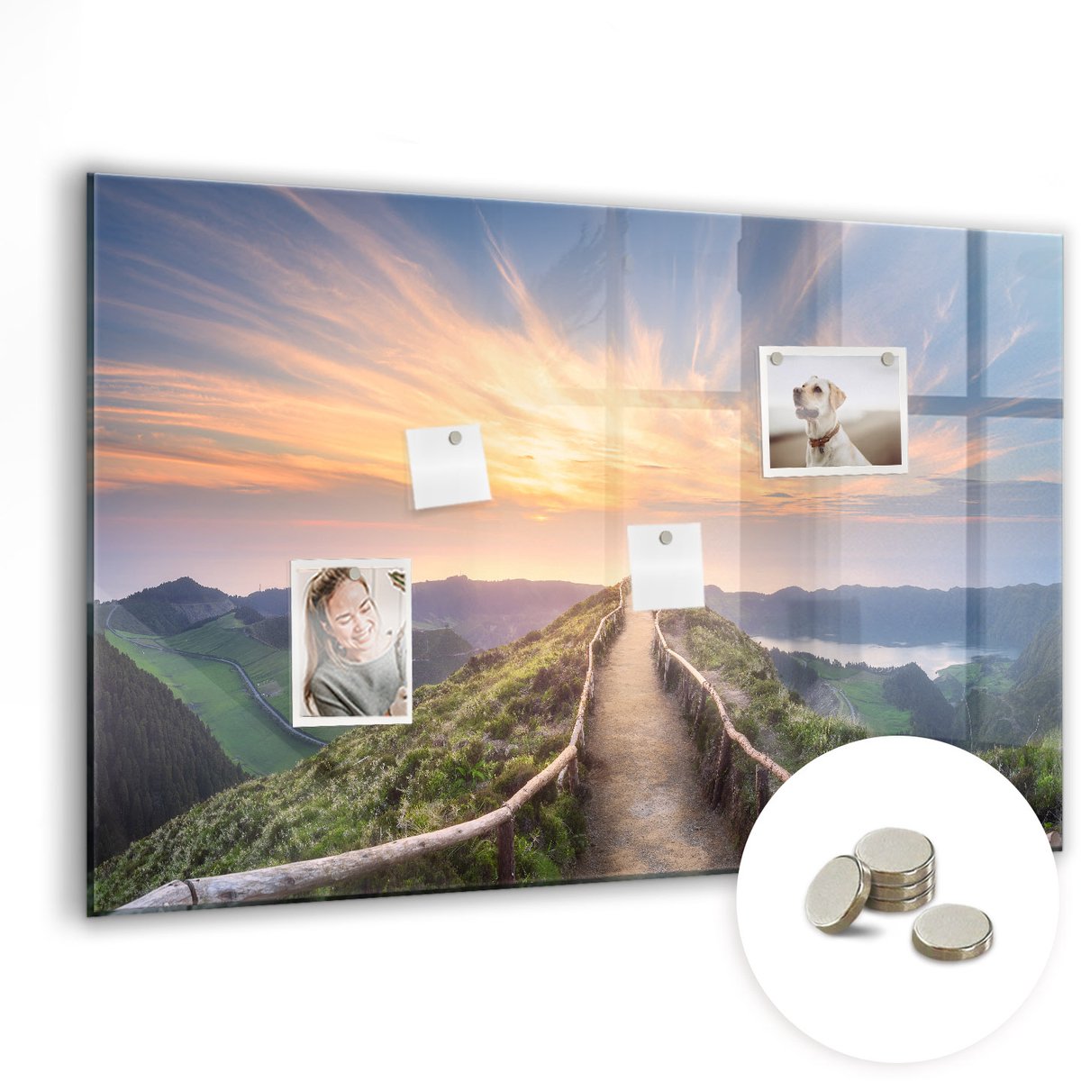 Coloray Glazen Magneetbord - Magnetisch Bord Canyon - 90x60 cm - Veelkleurig Magneetbord - Magnetic Board - Woonkamer Decoratie