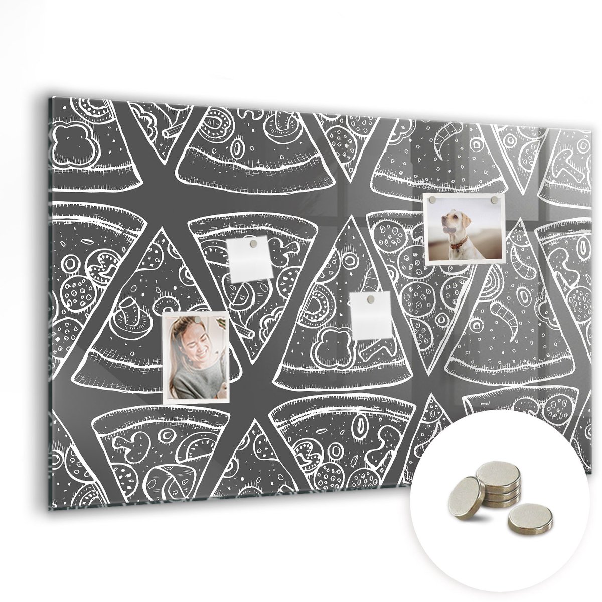 Coloray Glazen Magneetbord - Magnetisch Bord Bos vanuit vogelperspectief - 90x60 cm - Zwart-wit Magneetbord - Magnetic Board - Woonkamer Decoratie