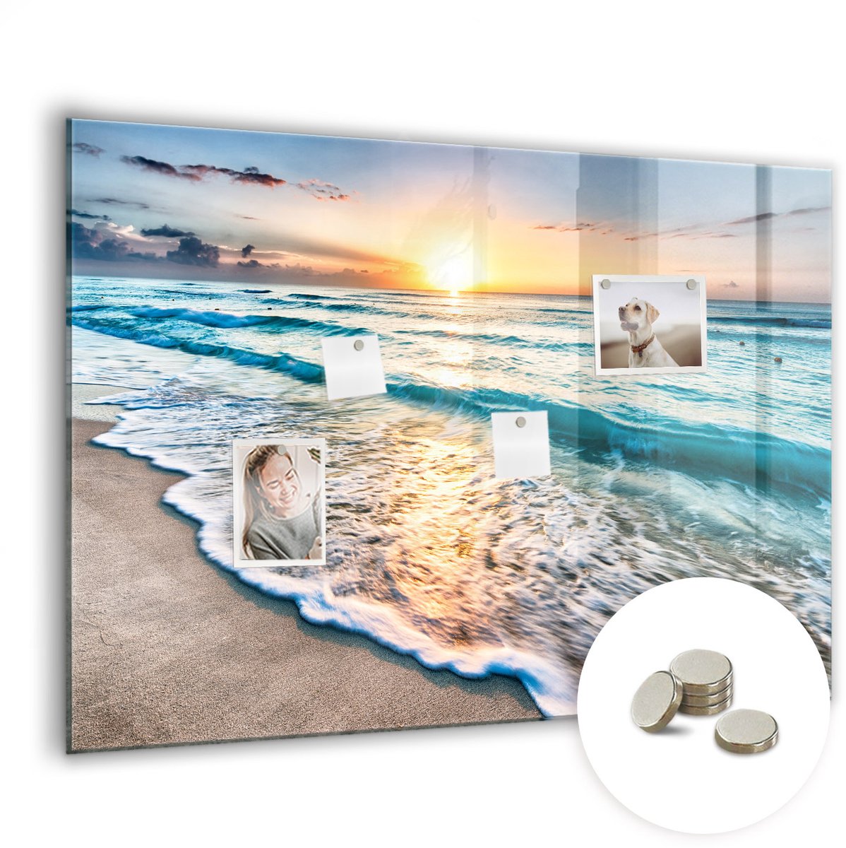 Coloray Glazen Magneetbord - Magnetisch Bord Wereldkaart - 100x70 cm - Veelkleurig Magneetbord - Magnetic Board - Magneetbord Design