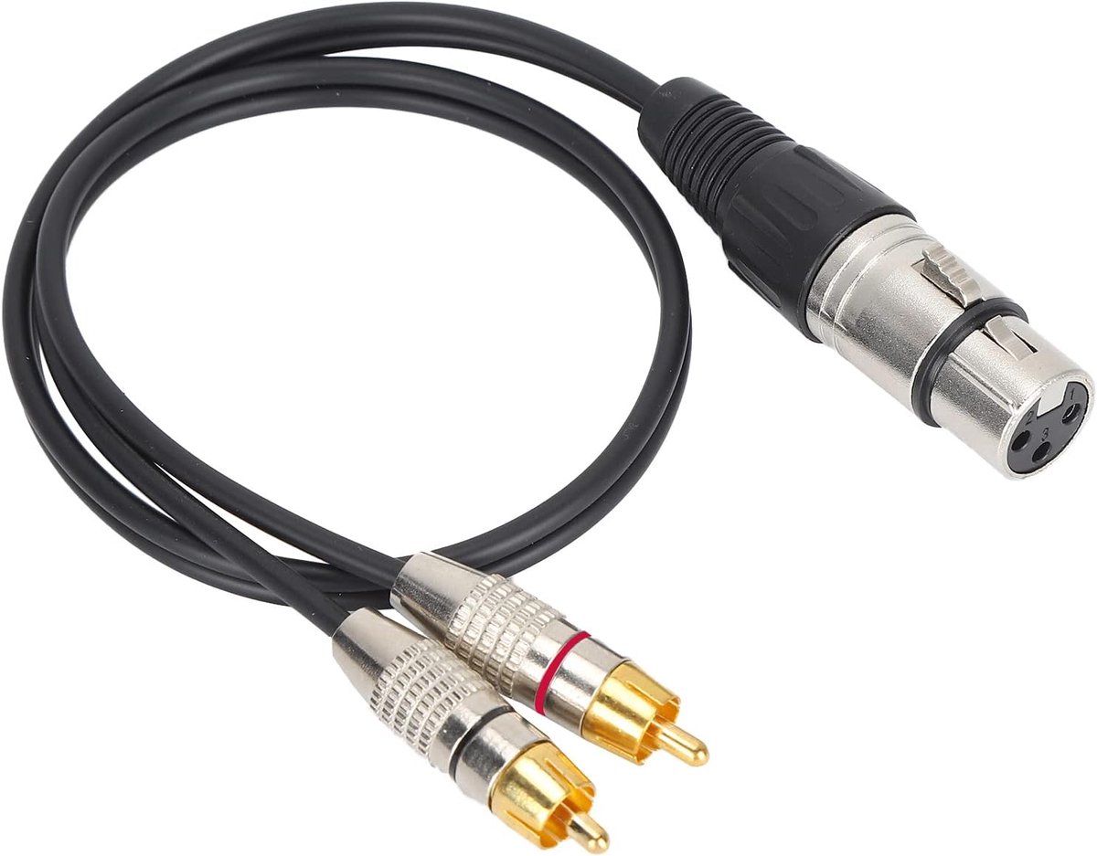 SnelShoppen - Audio Splitter Kabel 1 XLR Vrouwelijke Plug Naar 2 Mannelijke Plugs - PVC Metaal - Hoogwaardige Geluidskwaliteit - Voor Thuisbioscoop en