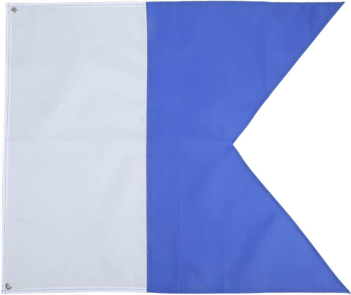Duikvlag blauw wit - lichtgewicht polyester - snel te monteren - ideaal voor watersport - ShopVlot