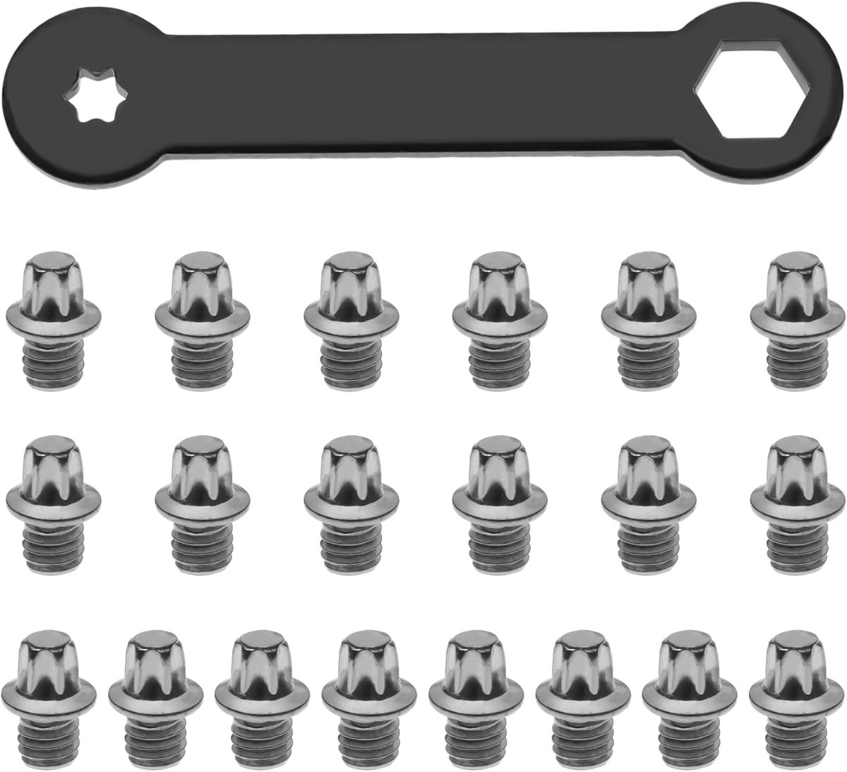 SnelShoppen - 50 Stuks Fiets Pedalenschroeven met Torx Sleutel - Fiets Pedalen Bouten Schroeven - Anti Slip Nagels - Fietsaccessoires M4x4.4mm Staal