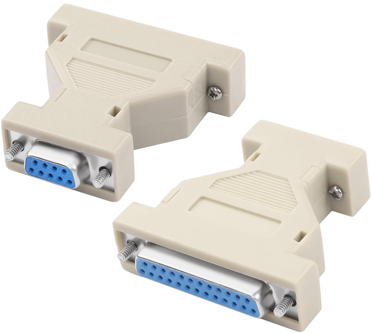 Seriële koppeling DB9 naar DB25 bus gender converter - 2 stuks, voor betrouwbare datatransmissie en aansluiting