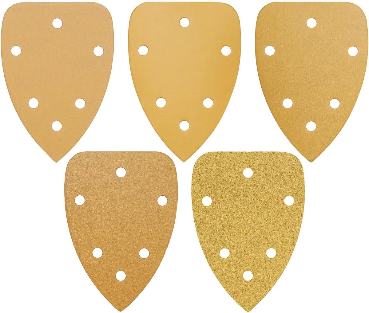 SnelShoppen - 50Pcs Schuurpapier voor Detail Schuurmachine 140x98mm 80/240/320/400/600 Korrel 6 Gat Aluminium Oxide voor Hout en Metaal
