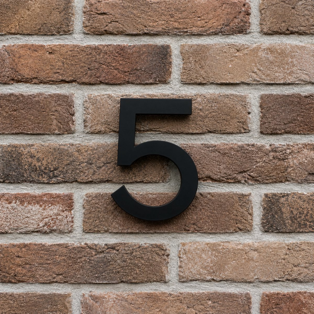Acrylato Zwart Huisnummer 12 cm - Cijfer 5 - incl. set voor bevestiging | Incl. 2 jaar garantie