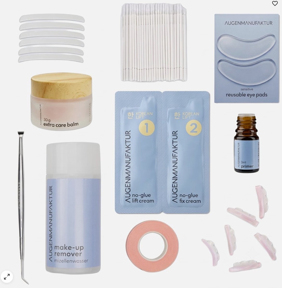 Augenmanufaktur No Glue Koreanlift Pro Kit / Complete set voor lijmvrije wimper- en wenkbrauwliftbehandelingen