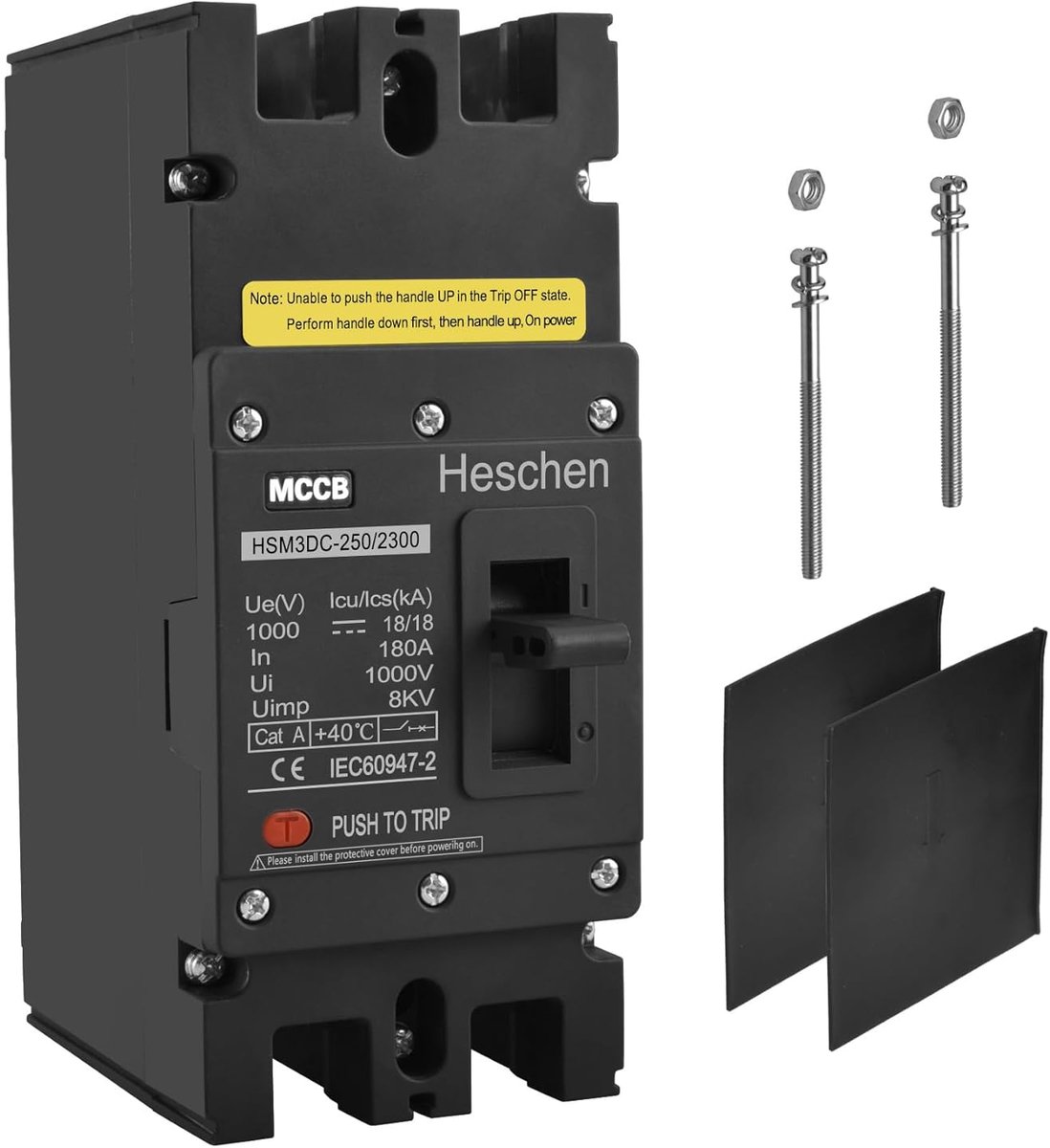 SnelShoppen - DC Power Switch MCCB, HSM3DC-250, 2 Polige Schakelaar, DC1000V 180A, Zonnepaneel Schakelaar voor PV Zonnesysteem, Hoogspanning, Betrouwb