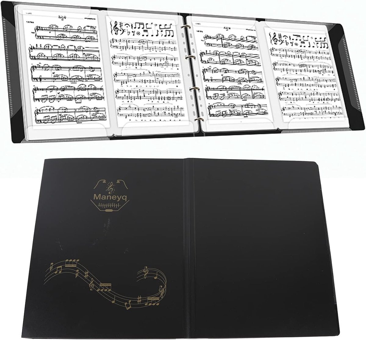 SnelShoppen - A4 Muziekpartituur Map, 52 Pagina's, Polypropyleen, 12 Staalclips, 4-Pagina Uitbreiding, Waterdicht, Voor Muzikanten