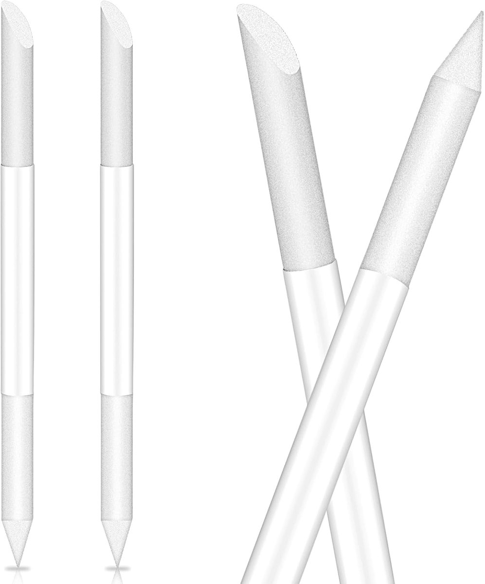 2pcs Glass Nail File Round Double-Sided Cuticle Slider Cuticle Remover Tool Professional Manicure Stick Precision File - ShopVlot