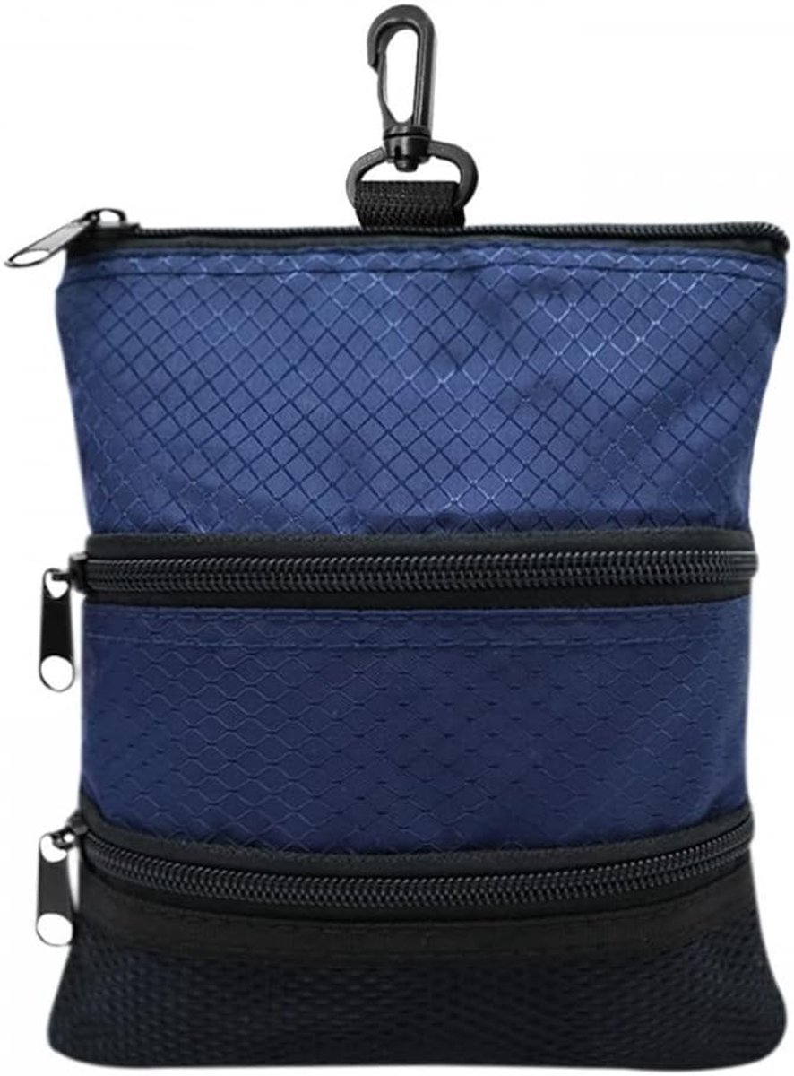 SnelShoppen - Golf Tas, Draagbare Golf Tas met Rits, Golfbal Organizer met Plastic Haakjes en 3-Laags Rits Sluiting voor Volwassen Golfers, Zwart/Wit