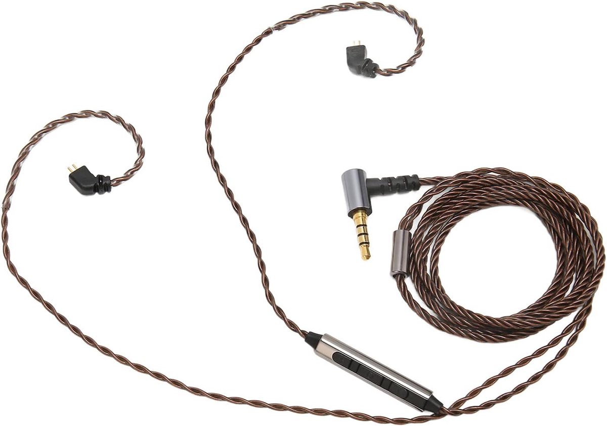 SnelShoppen - 3.5mm naar 2 Pin 0.8mm Oordopjes Upgrade Kabel Vervanging met Microfoon voor Verbeterde Geluidskwaliteit en Compatibiliteit