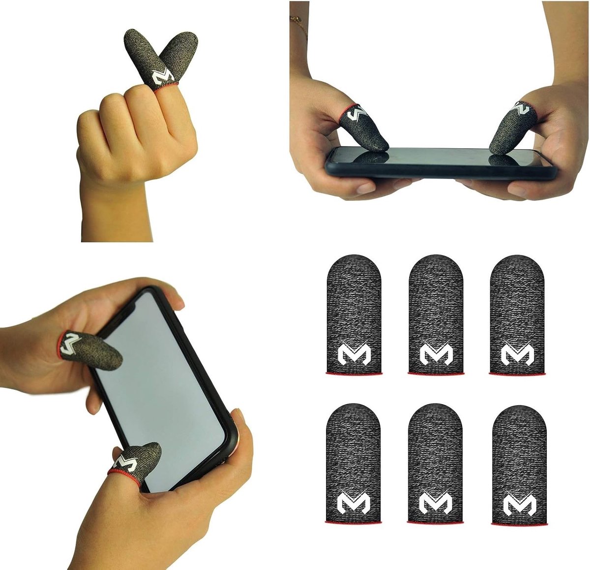 6 Pack PUBG Fingers, Witbicg Finger Cases for Gaming, Mobile Gaming Accessories Anti-Sweat Silky Perfect Touch - ShopVlot