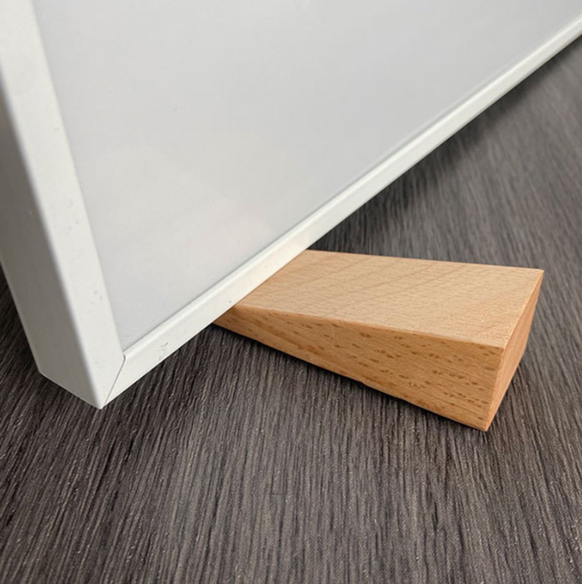 Houten deurstoppers - Driehoekige deurstoppers - Deurstopper - Deurstoppers voor binnen - Deurbuffer - Antislip deurstoppers - Deurvastzetter - Houtkleur - Beukenhout