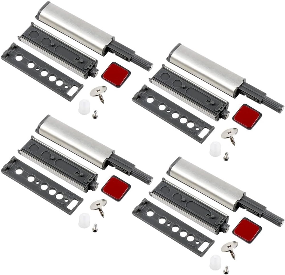 4 stuks Push to Open deuropener - Drukdeuropener voor kastdeuren, automatische sluiting, softclose dempers en magneetsluiters