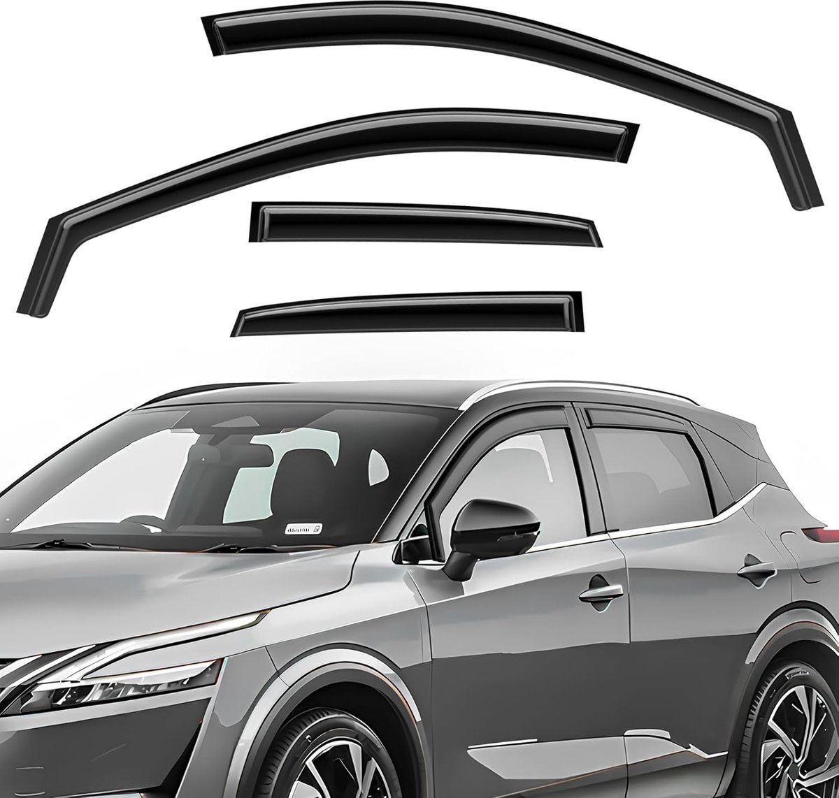 SnelShoppen - Winddeflector voor Qashqai MK3 2021-2024 - Raamregenbescherming met Geïntegreerde Deflectoren - 1 Stuk