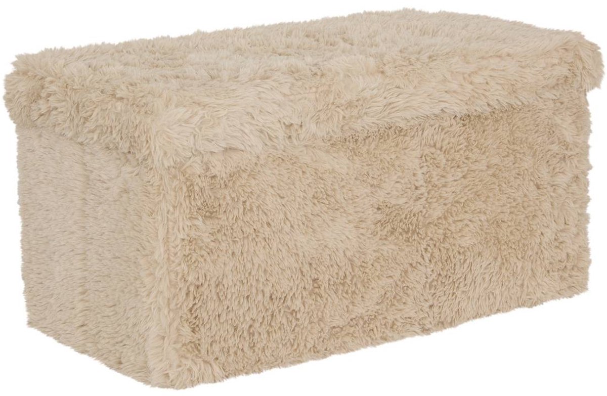 Pouf Duvia rectangulaire pliable 38x76cm beige