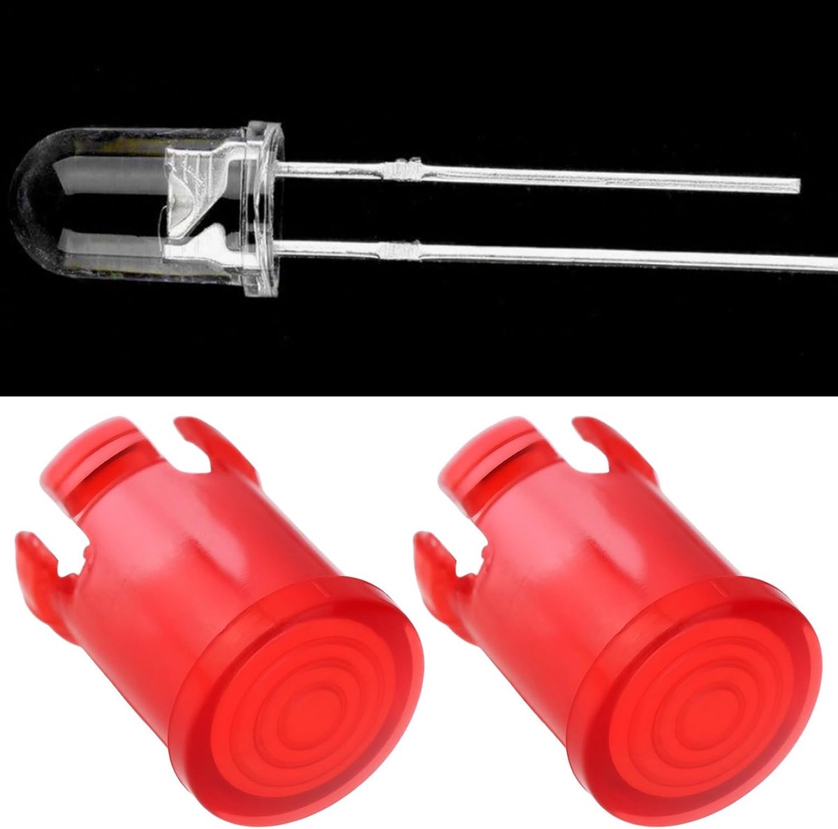 SnelShoppen - 10 Stuks Rode 5mm LED Lamp Socket Lens Houder Kap voor 5mm LED Lampen, Duurzaam Materiaal, Perfecte Pasvorm, Geschikt voor DIY Projecten