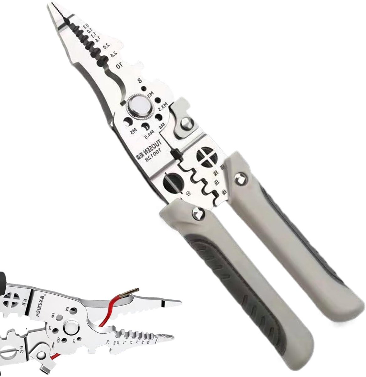 Draadstripper - Krimptang Stripper - Elektrisch Werk - Multifunctioneel - 18.5 cm - Zilver
