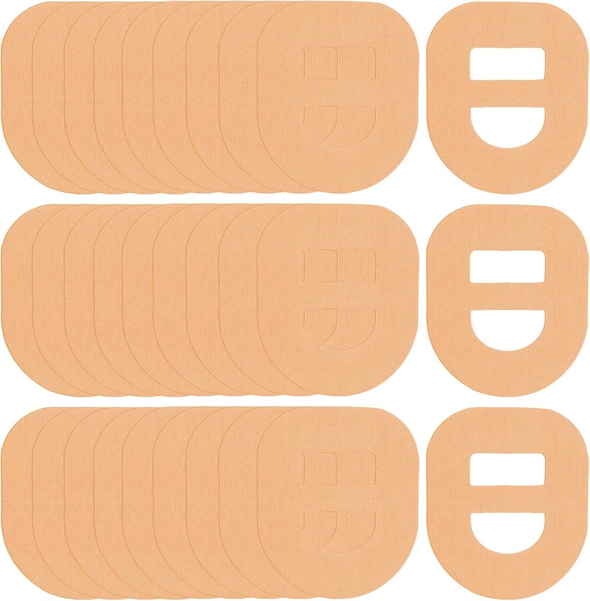 SnelShoppen - 30 Pack Waterdichte Patches voor Omnipod met Gat in het Midden, Ademend, Voorkomt Uitscheuren tijdens Zwemmen en Sporten (Beige)