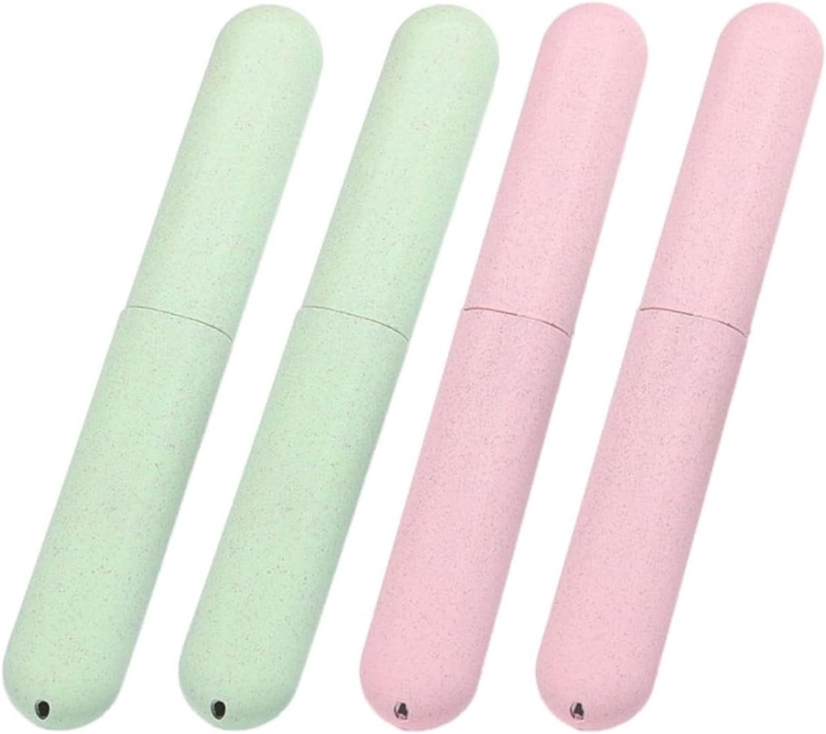 SnelShoppen - 4-delige reisetui voor tandenborstels - opbergetui met beschermhoes voor tandenborstels - ideaal voor reizen, kamperen en wandelen - duu