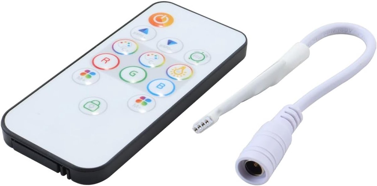 SnelShoppen - RGB Controller met 13 Toetsen en Afstandsbediening, DC 5V-24V 6A Dimmer, Geheugenfunctie, Ultra Dun Ontwerp voor 5050/3528/5630 LED Stri