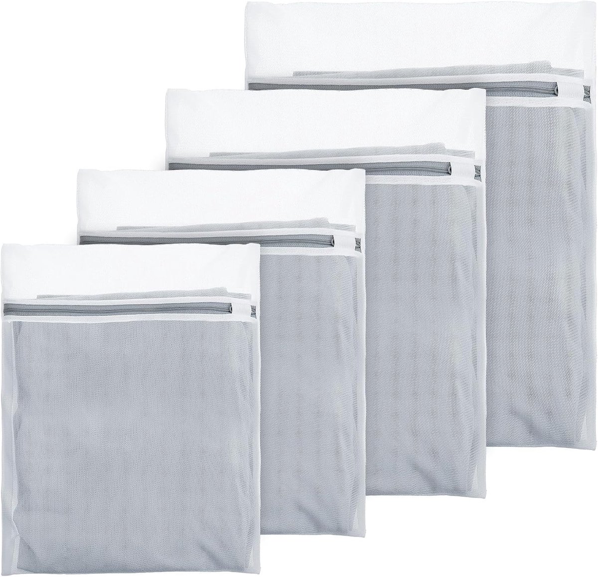 SnelShoppen - 4 Stuks Mesh Waszakken voor Wasmachine, Duurzame Waszak voor Delicates, Fijne Mesh Waszakken voor Wasruimte Essentials voor Studenten, R