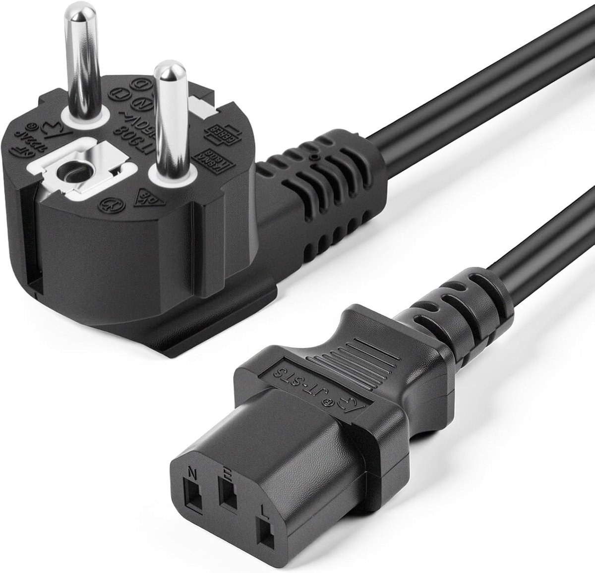 SnelShoppen - 2m Koelkast Voedingskabel, IEC C13, Euro Stopcontact Type F, 3-polige Voedingskabel voor Koud Apparatuur, 16A, 625W, Ideaal voor Thuis e