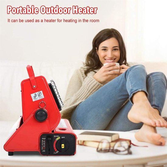 Draagbare Gaskachel Kookfornuis Campingverwarmer voor Tent Buiten Binnen 1,3 KW 90 G/H 2 in 1 Butaan Vloeibaar - ShopVlot — afbeelding 4