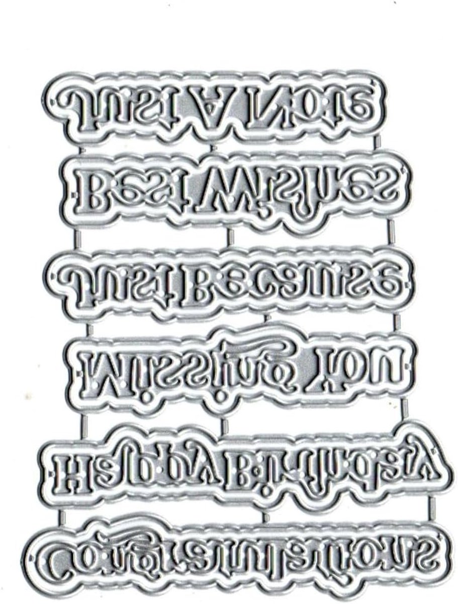 SnelShoppen - Merry Christmas Verjaardag Beste Wensen Wenskaart Metaal Snijmessen, Stencils voor DIY Scrapbooking, Decoratief Embossen, Kaarten Maken