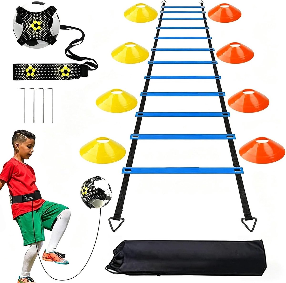 Agility Ladder Trainingsset - Multicolor - 6 meter - Compleet Voetbaltrainingsmateriaal voor Spelers